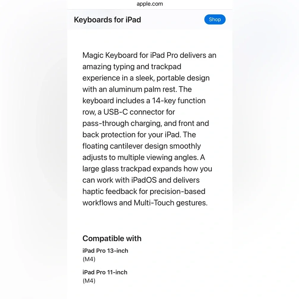 Apple Magic Keyboard for 11” Ipad Pro in Black